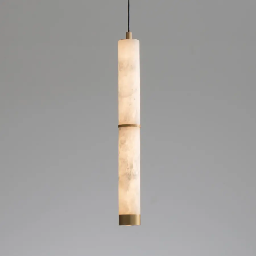 Elegant Spanish Alabaster Pendant with Luxurious Gold Accents - Image 4