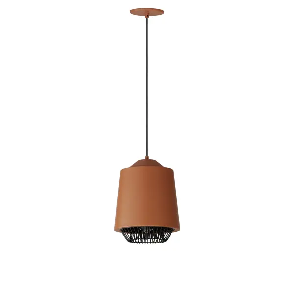 Phoenix Single LED Pendant in Brick/Black - Image 1