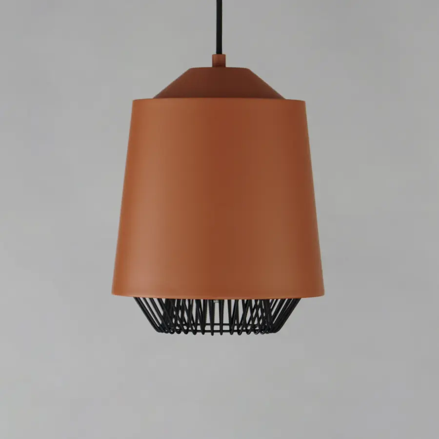 Phoenix Single LED Pendant in Brick/Black - Image 2
