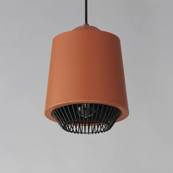 Phoenix Single LED Pendant in Brick/Black - Image 4