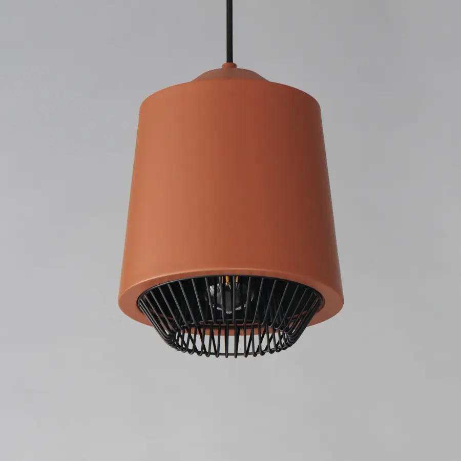 Phoenix Single LED Pendant in Brick/Black - Image 4