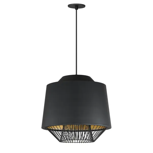Phoenix Single Pendant Light in Black and Gold - Image 1