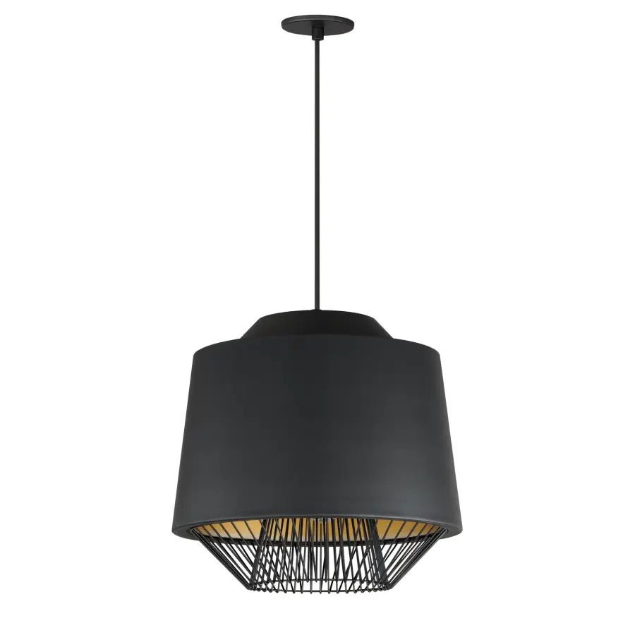 Phoenix Single Pendant Light in Black and Gold - Image 1