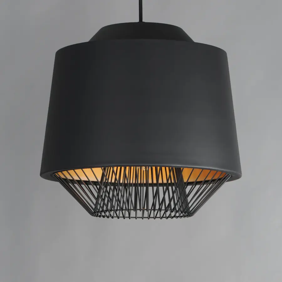 Phoenix Single Pendant Light in Black and Gold - Image 3