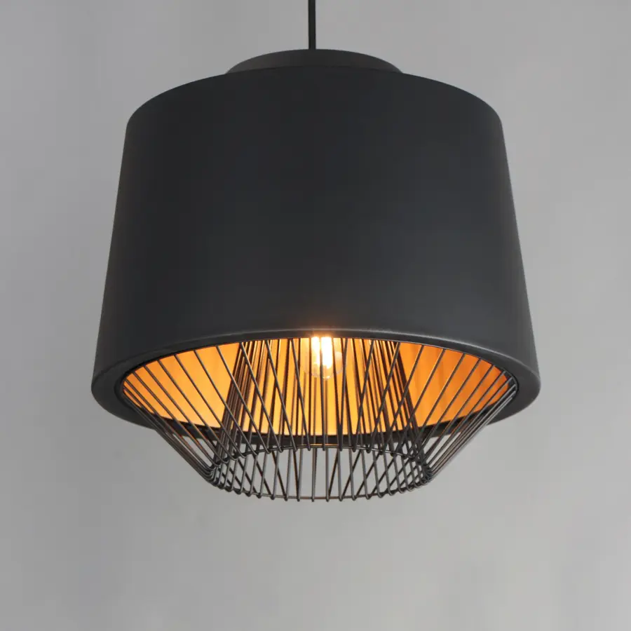 Phoenix Single Pendant Light in Black and Gold - Image 4