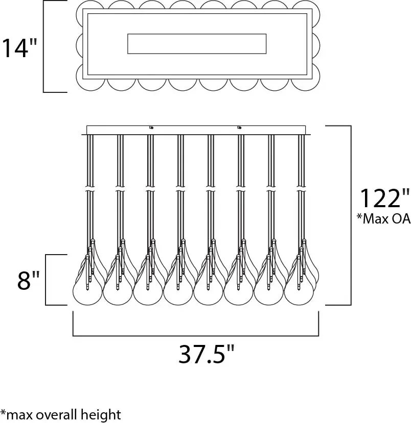 Larmes 24-Light Linear Pendant - Image 7