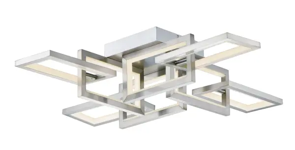 The Link LED Flush Mount features an innovative chain link design in Satin Nickel with internally illuminated LED technology. Its adjustable frame allows customization while delivering bright, energy-efficient lighting.