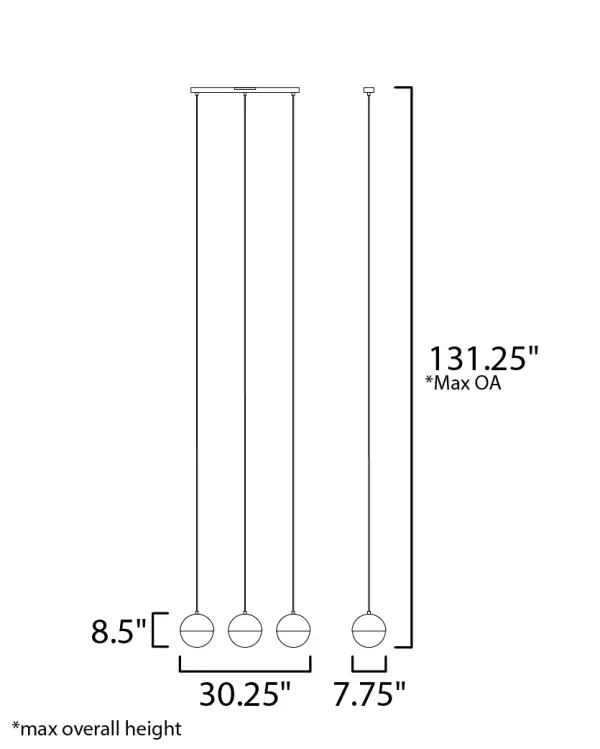 Half Moon 3-Light LED Linear Pendant - Image 5