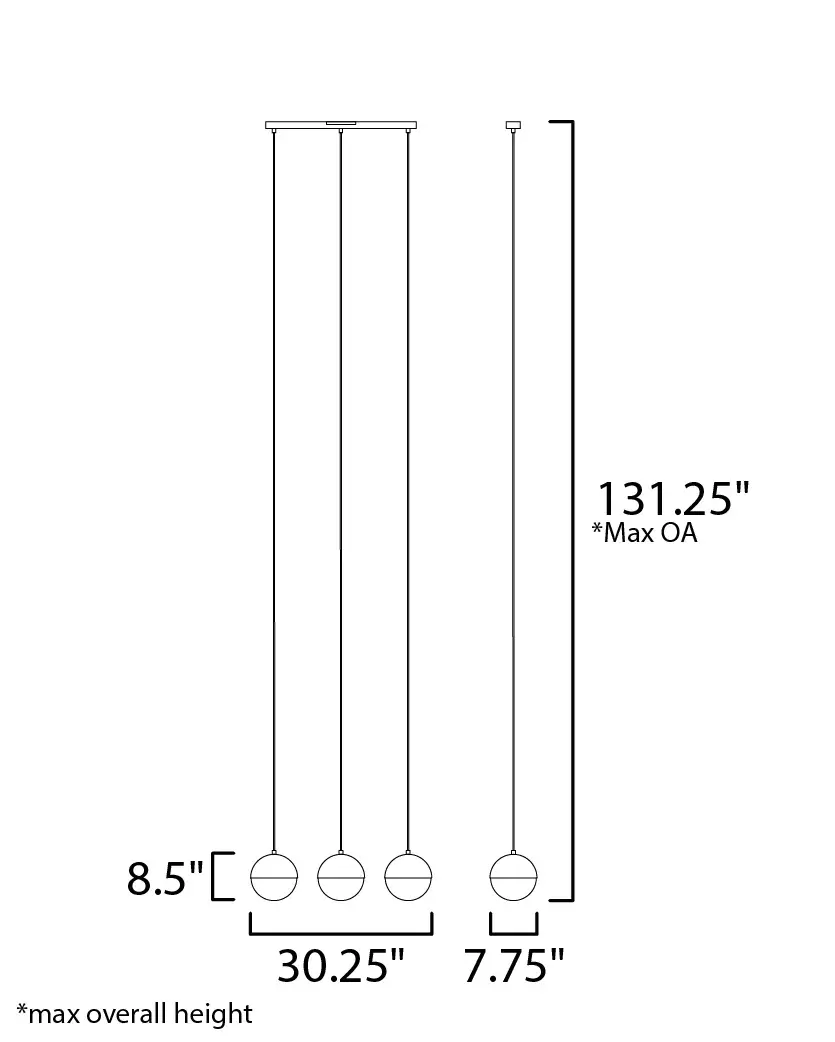 Half Moon 3-Light LED Linear Pendant - Image 5