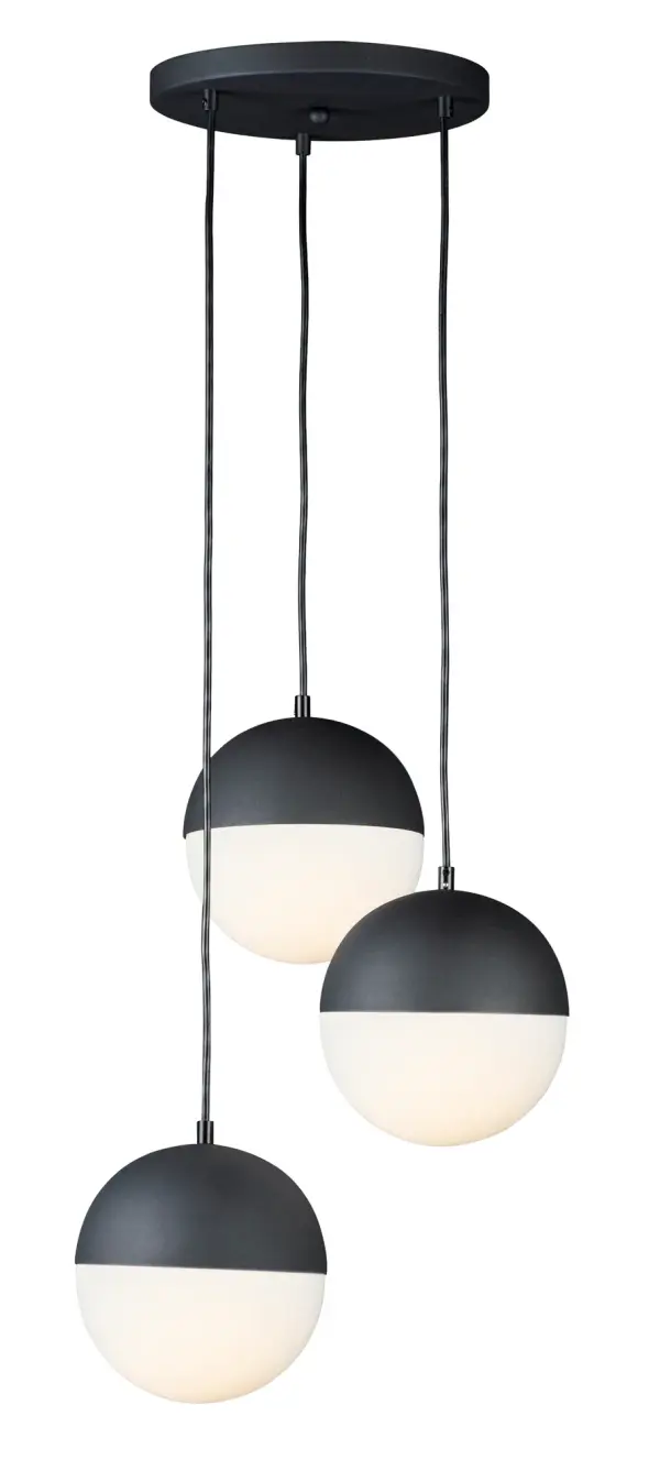 Half Moon 3-Light LED Pendant in Matte Black - Image 1