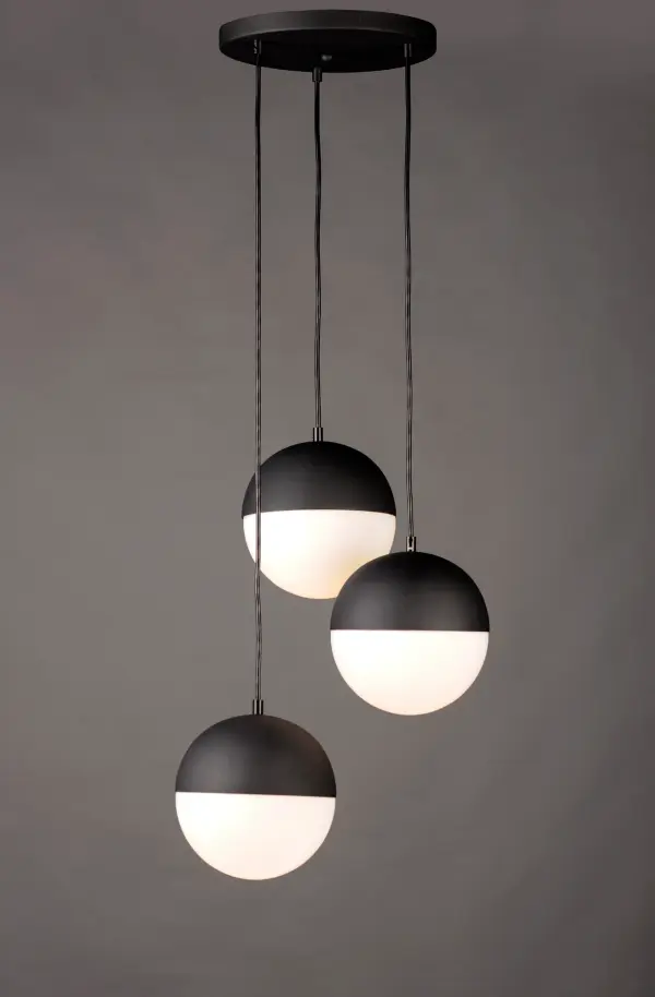 Half Moon 3-Light LED Pendant in Matte Black - Image 2
