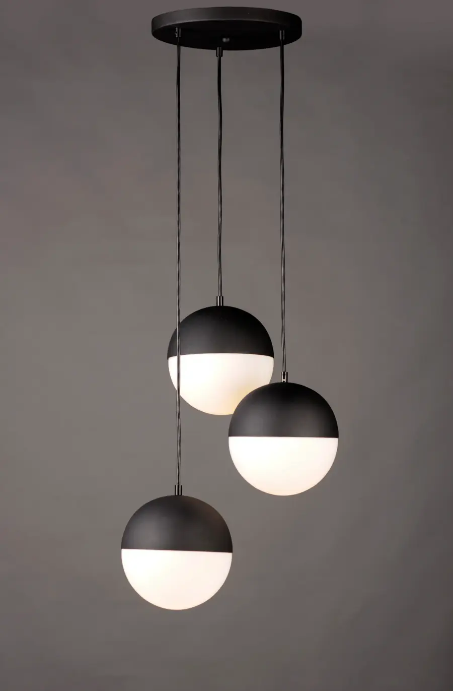Half Moon 3-Light LED Pendant in Matte Black - Image 2