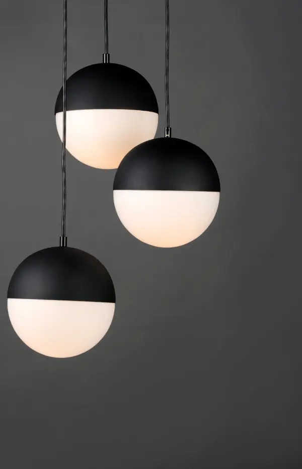 Half Moon 3-Light LED Pendant in Matte Black - Image 4