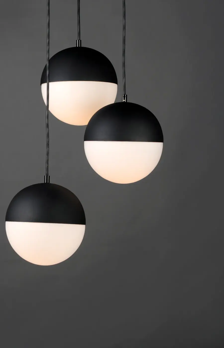 Half Moon 3-Light LED Pendant in Matte Black - Image 4