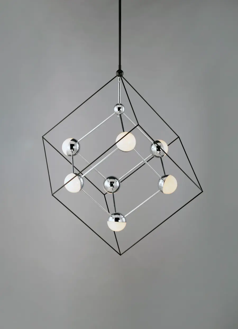 Ion 7-Light LED Pendant in Black and Polished Chrome - Image 2
