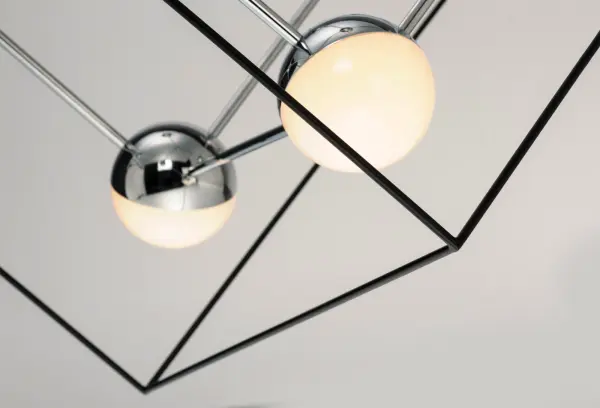 Ion 7-Light LED Pendant in Black and Polished Chrome - Image 3