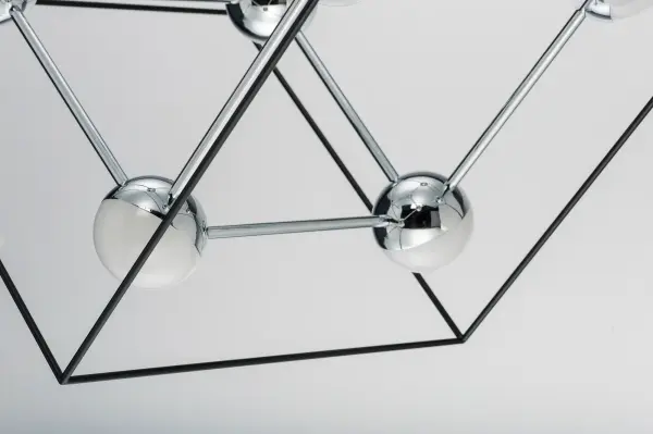 Ion 7-Light LED Pendant in Black and Polished Chrome - Image 4