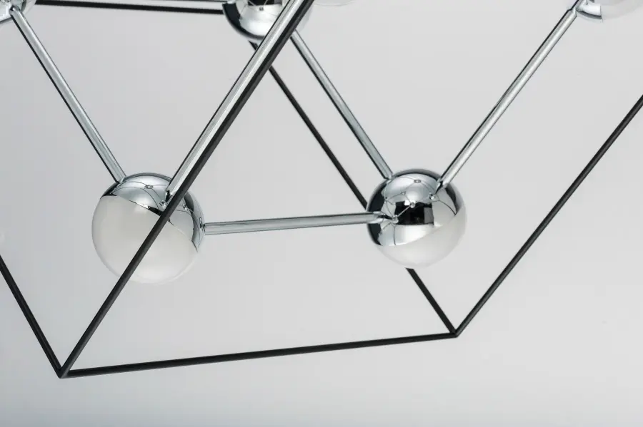 Ion 7-Light LED Pendant in Black and Polished Chrome - Image 4