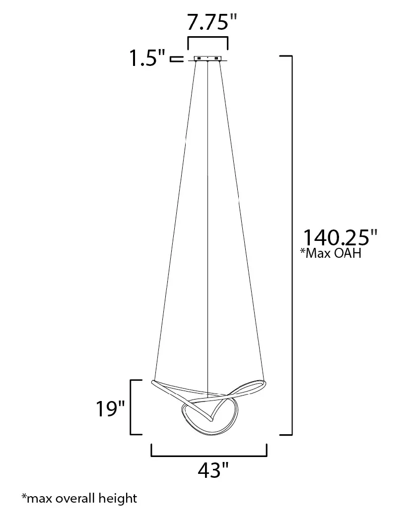 Perpetual Single LED Pendant in Black Chrome - Image 5