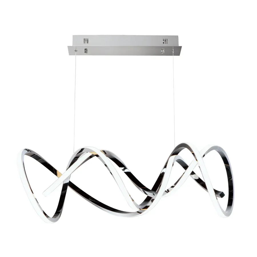 Signature Single LED Pendant in Black Chrome - Image 1