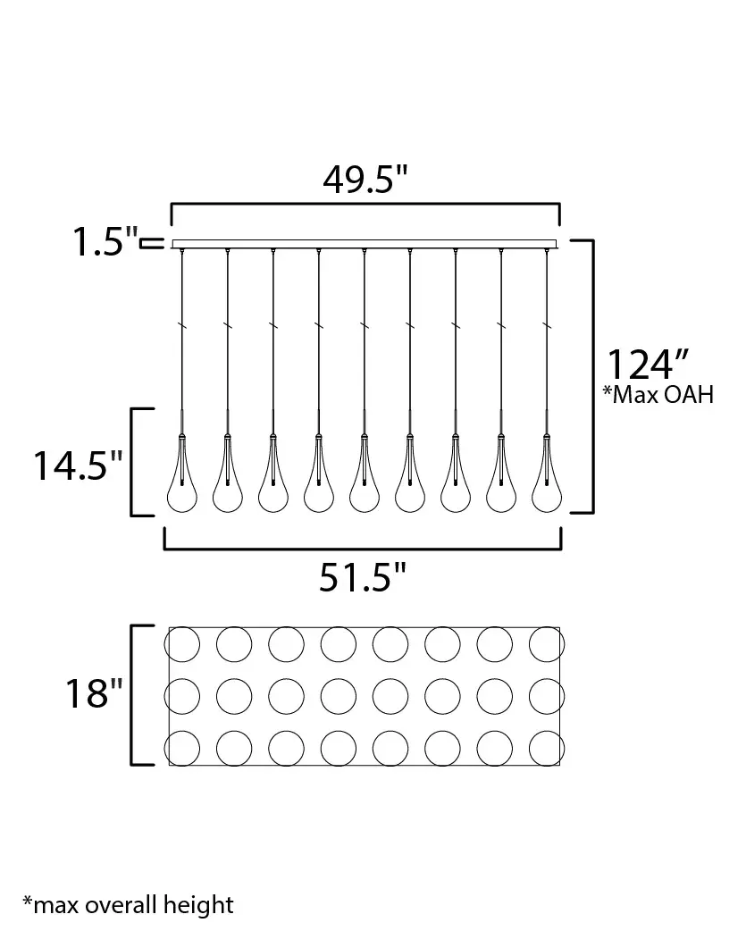 Larmes LED 24-Light Linear Pendant - Image 5