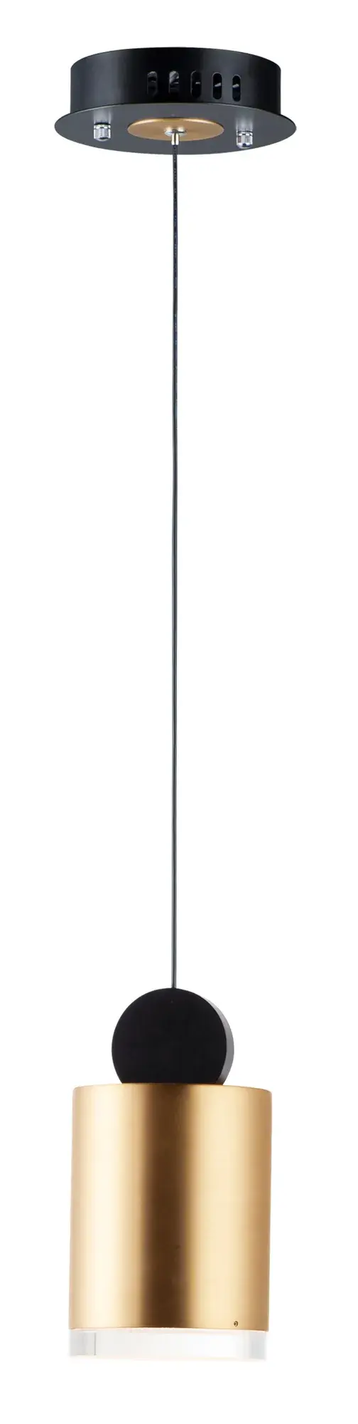 Nob Single LED Mini Pendant in Black & Gold - Image 1