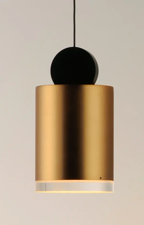 Nob Single LED Mini Pendant in Black & Gold - Image 3