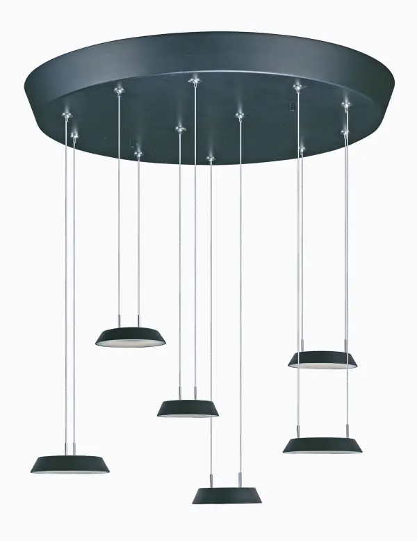 Quantum LED Multi-Light Pendant in Black - Image 1