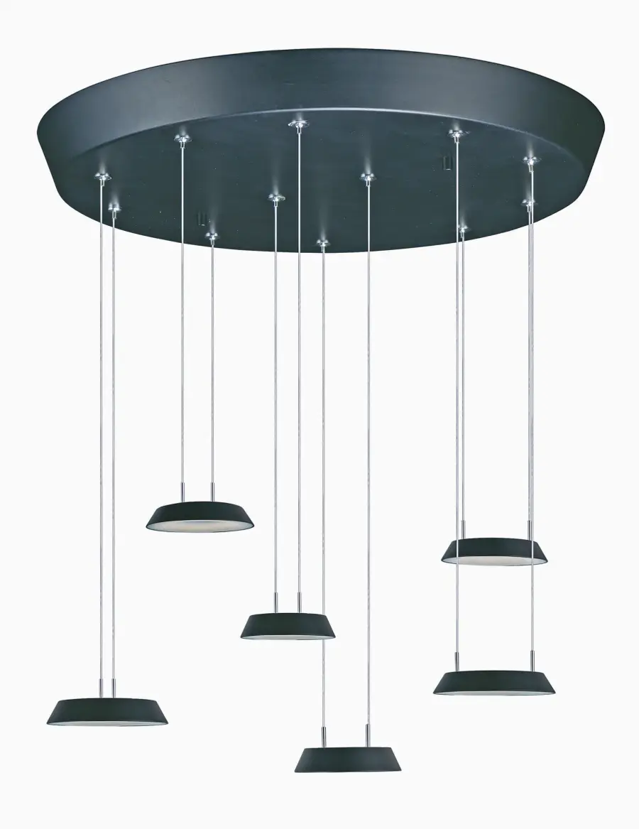 Quantum LED Multi-Light Pendant in Black - Image 1