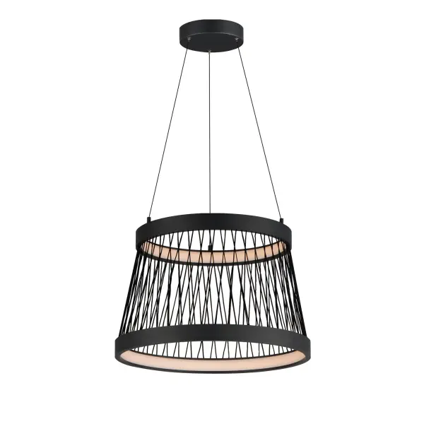 Loom 20" LED Single Pendant in Matte Black - Image 1