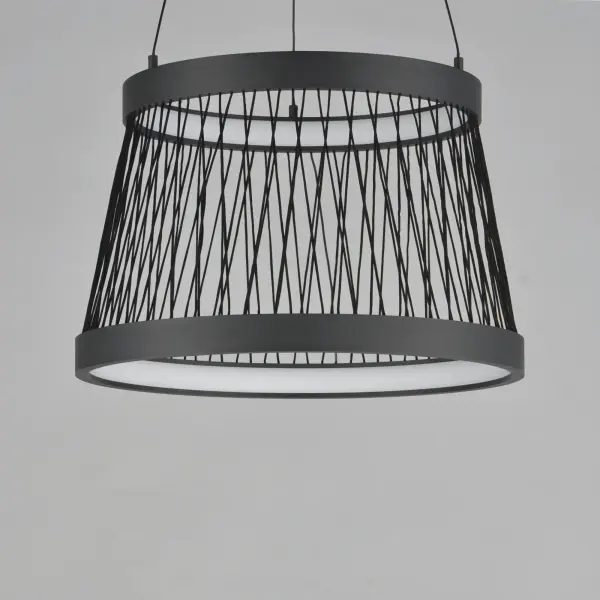 Loom 20" LED Single Pendant in Matte Black - Image 2