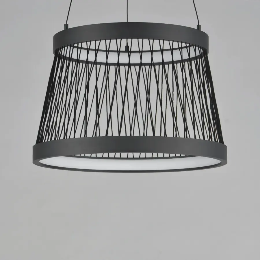 Loom 20" LED Single Pendant in Matte Black - Image 2