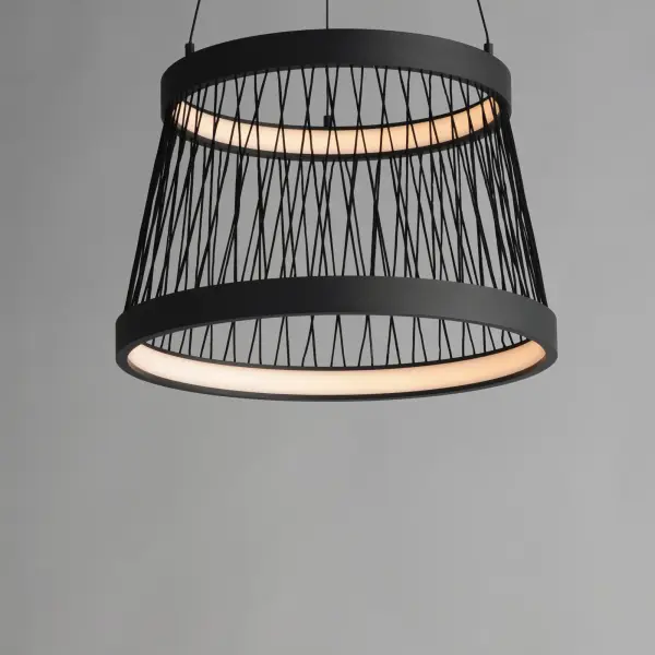 Loom 20" LED Single Pendant in Matte Black - Image 3