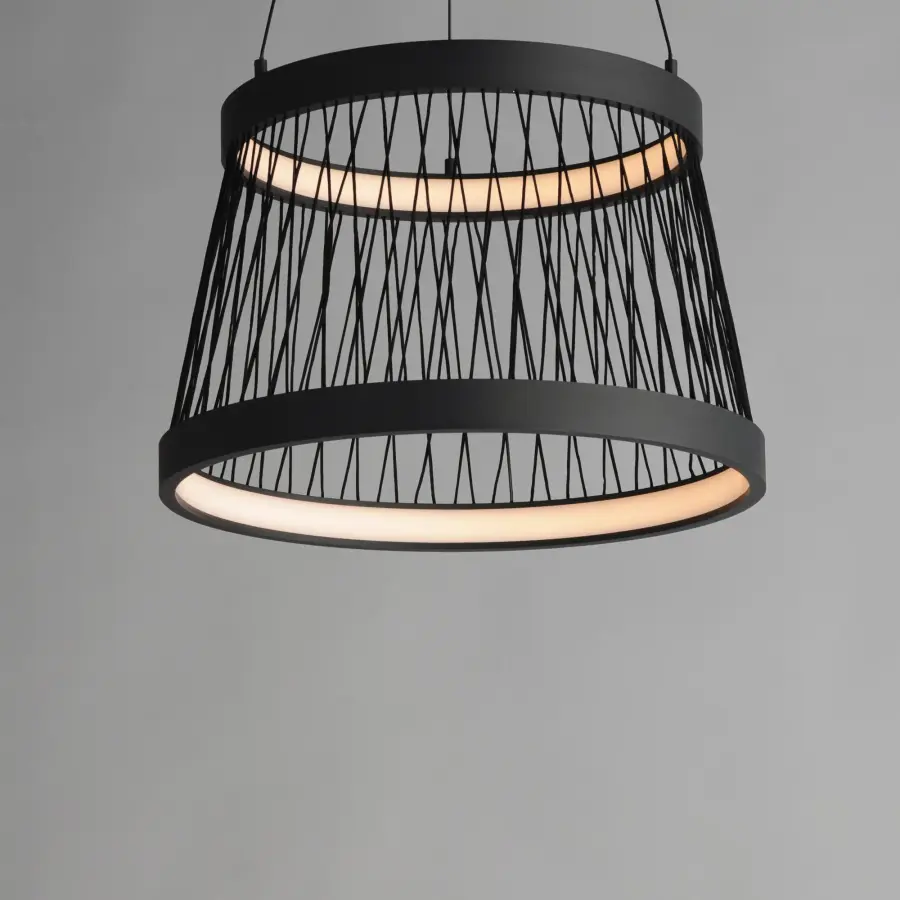 Loom 20" LED Single Pendant in Matte Black - Image 3