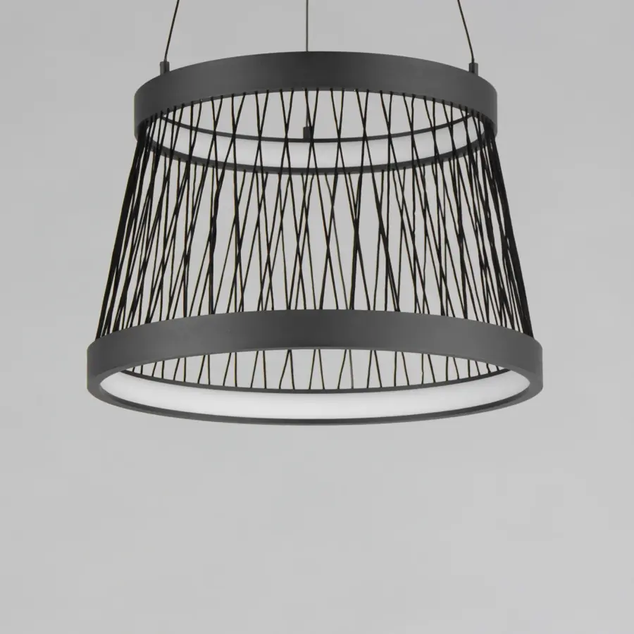 Loom 20" LED Single Pendant in Matte Black - Image 4