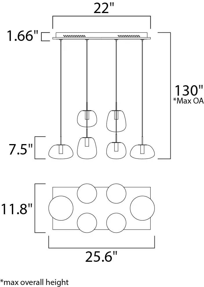 Puffs 6-Light LED Multi-Light Pendant - Image 6