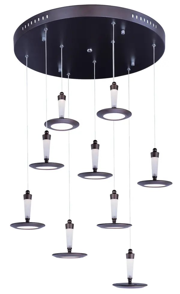 Hilite 9-Light LED Multi-Light Pendant in Bronze - Image 1