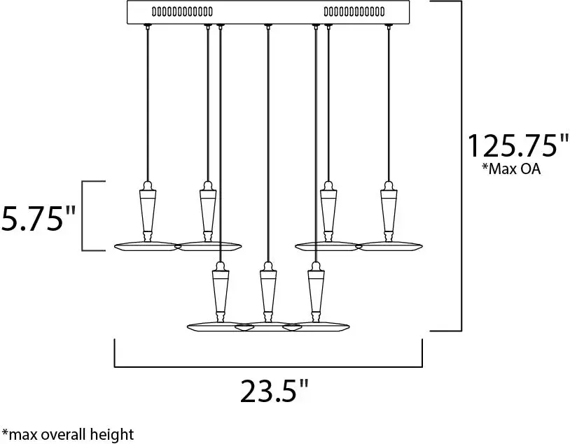 Hilite 9-Light LED Multi-Light Pendant in Bronze - Image 5