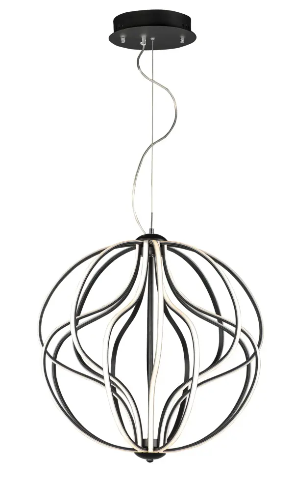 Aura 24" LED Single Pendant in Black - Image 1