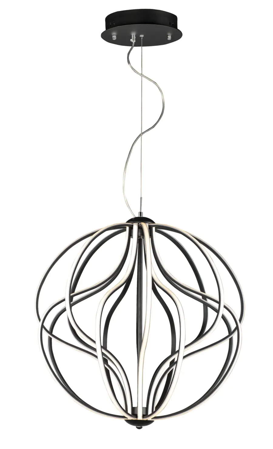 Aura 24" LED Single Pendant in Black - Image 1