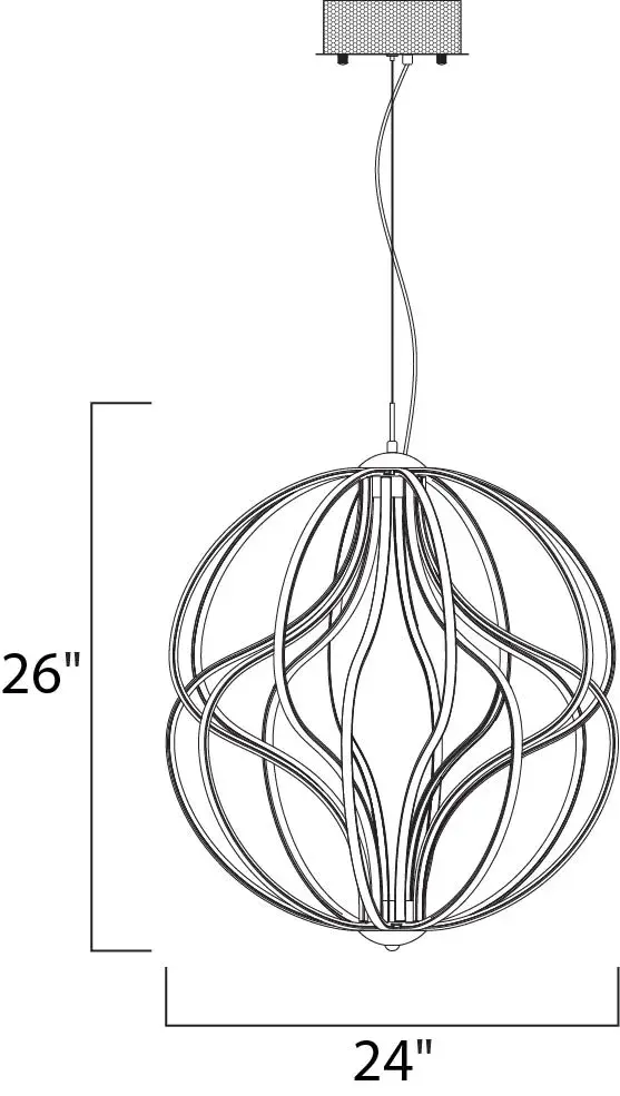 Aura 24" LED Single Pendant in Black - Image 5