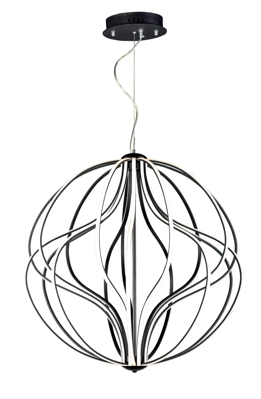 Aura 31" LED Single Pendant in Black - Image 1