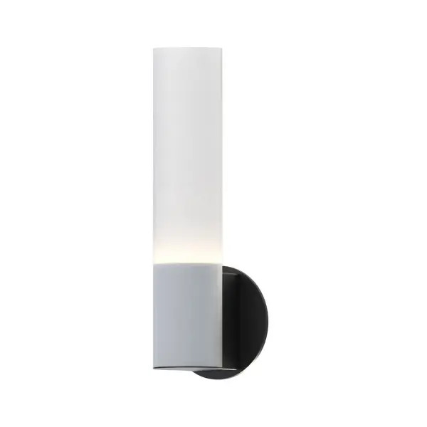 Minimalist in form and futuristic in styling, a gradient color effect applied to cylindrical glass shades provides a dynamic lighting effect. A Polished Gunmetal LED housing supports the glass adds a mirror like effect to the highly reflective glass. The resulting effect is a replication of the LED light along the length of the glass. Available in a mirrored Gradient Smoke or Gradient Amber glass, the finishes remarkably coordinate with many interior color palettes. Collection: Highball Finish: Black Glass: Translucent Frost Width: 5.00" Height: 15.00" Weight: 2.20 lb Extension from Wall: 4.00" Wire: 8" Canopy: 5"x5" Bulbs Included Number of Bulbs: 1 Maximum Wattage: 10.00 W Bulb Base: PCB Integrated Light Source: LED Light Output: 400.00 lm Color Temperature: 3000 K CRI: 90 Voltage: 120.00 V Material: Steel, PC, Glass Safety Listing: cETLus ADA LED Manufacturer Warranty: 2 Spec Sheet Instructions