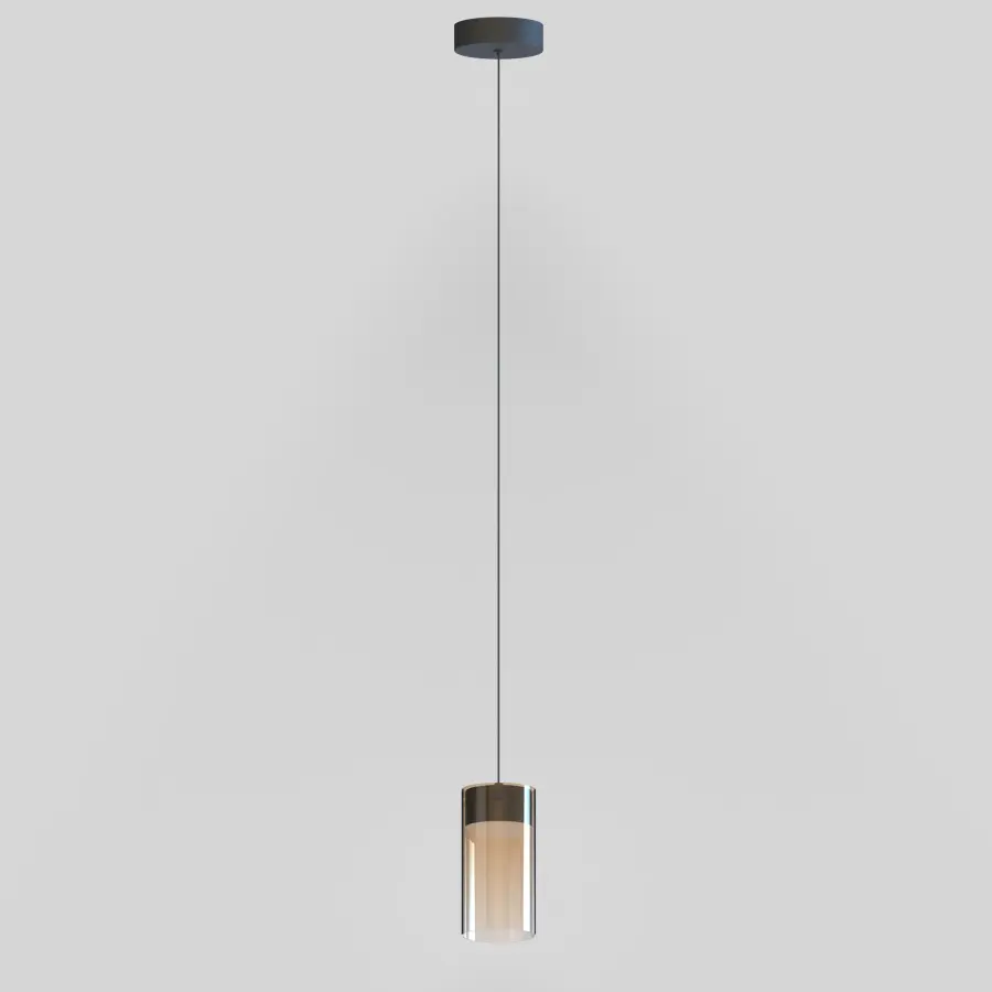 Sleek Gradient Glass Mini Pendant with Futuristic LED Lighting Effect - Image 3
