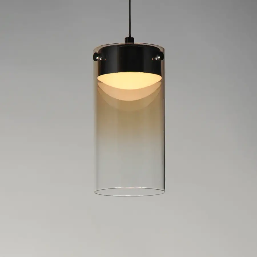 Sleek Gradient Glass Mini Pendant with Futuristic LED Lighting Effect - Image 4