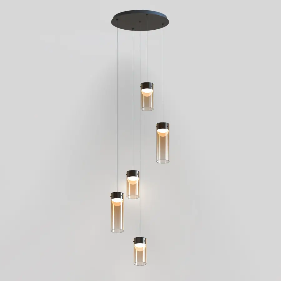Highball 5-Light LED Multi-Light Pendant in Gradient Amber - Image 2