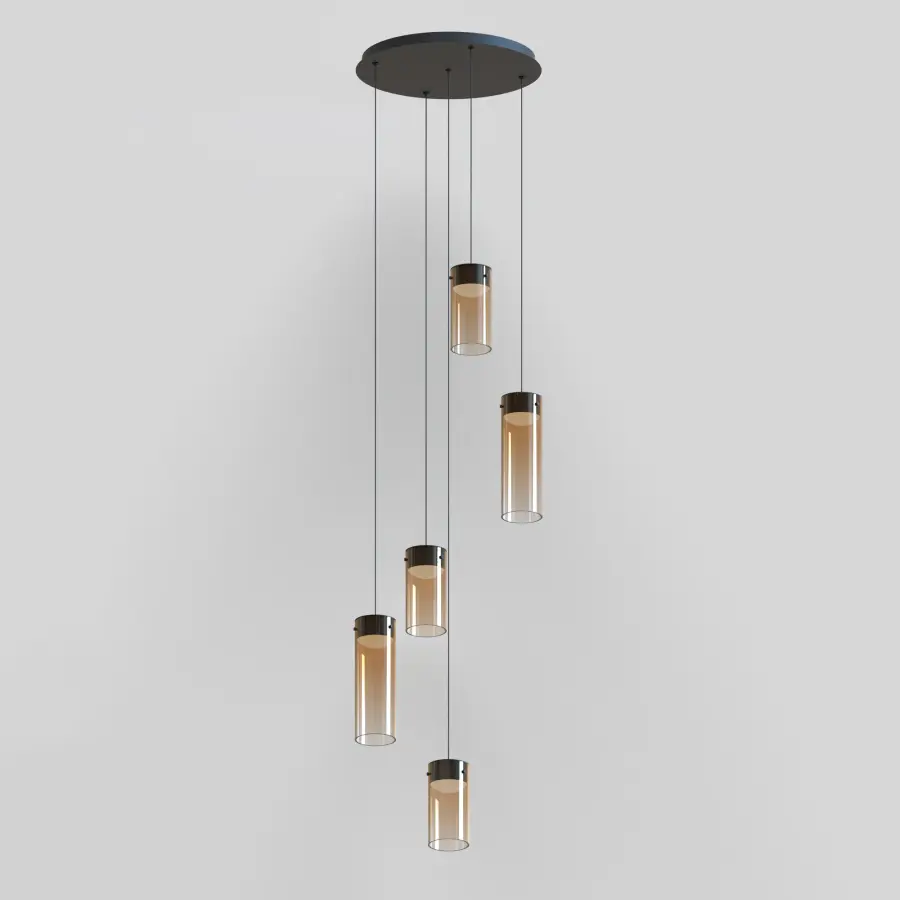Highball 5-Light LED Multi-Light Pendant in Gradient Amber - Image 3