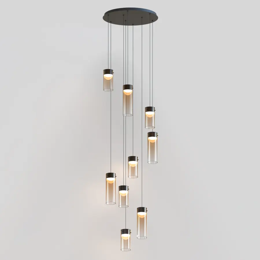 Futuristic Multi-Light Pendant with Stunning Gradient Glass Effect - Image 2