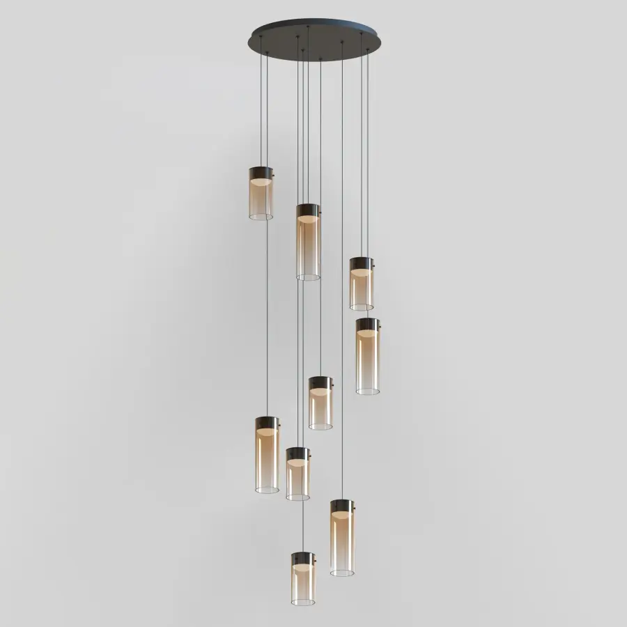 Futuristic Multi-Light Pendant with Stunning Gradient Glass Effect - Image 3