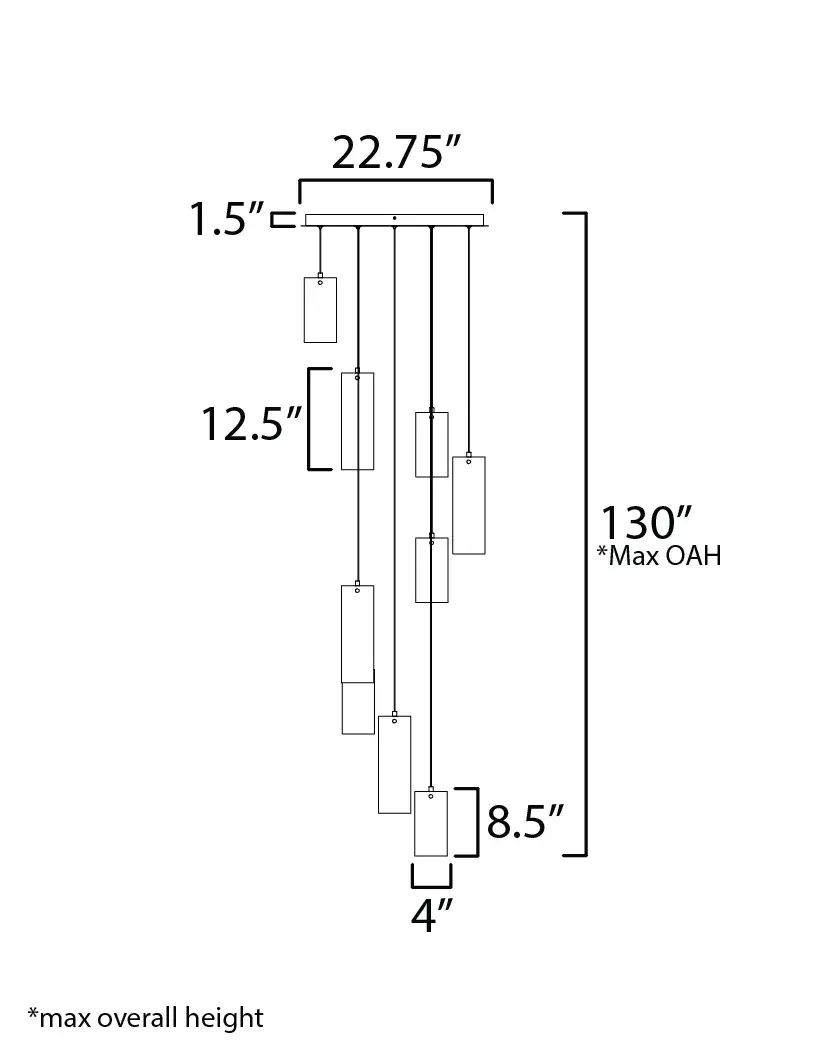 Futuristic Multi-Light Pendant with Stunning Gradient Glass Effect - Image 5